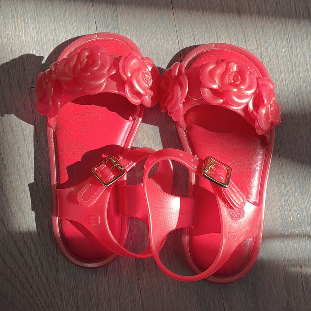 Mini Melissa Sandals size 9 toddler dark pink